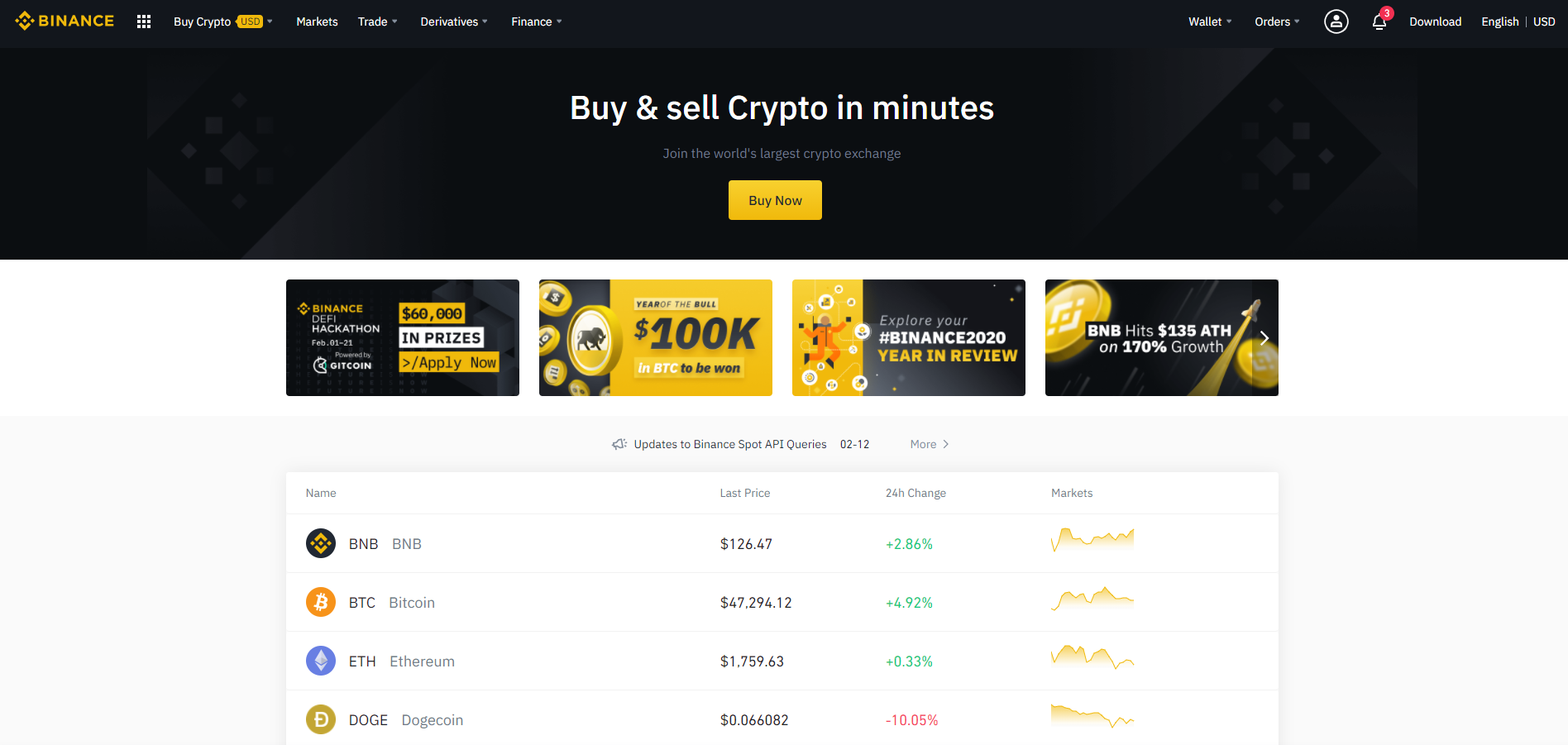 Binance — Best for altcoins